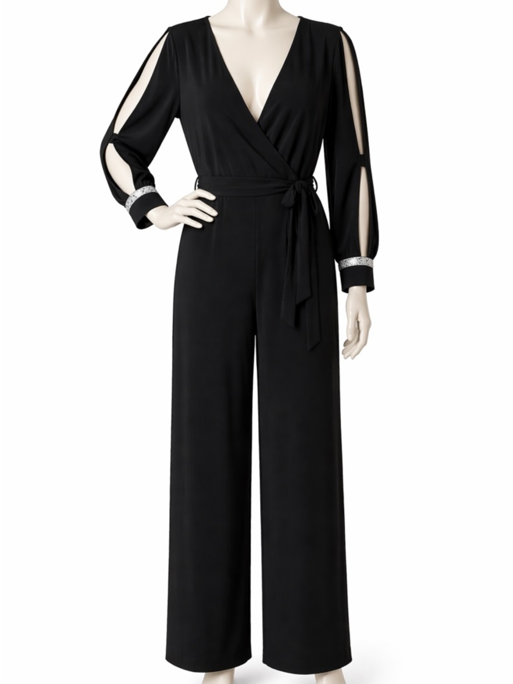J M Studio Black Embellished Jumpsuit- Womens Sz 10